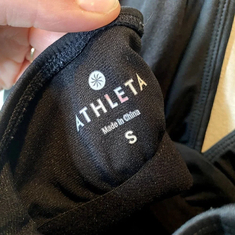 Athleta Shirrendipity Halter Tankini Top Black S